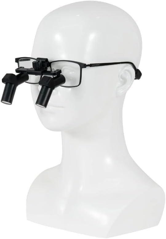 REEHUT 4.5X Prism Flip-up Ergonomic Dental Ergo Loupe Ultra-Light Binocular Magnifier Magnifying Glasses Titanium Frame Aluminum Box (500-600mm)