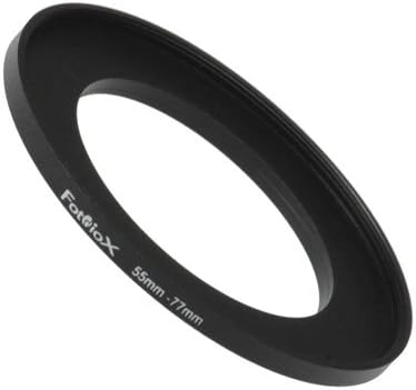 Fotodiox Metal Step Up Ring, Anodized Black Metal 55mm-77mm, 55-77 mm