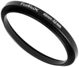 Fotodiox Metal Step Up Ring, Anodized Black Metal 49mm-52mm 49-52 mm