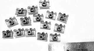 "Smile for The Camera" Push Pins Set of 15 Pcs Antique Silver