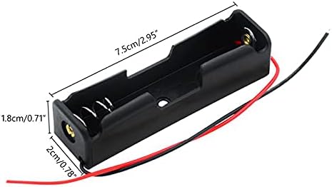 Aokin 4pcs 18650 Battery Holder Bundle with Wire 18650 Battery Holder Case 3.7V, 1/2/3/4 x 3.7V Series DIY Battery Storage Boxes, 1/2/3/4 Slots Black Plastic Batteries Case for 18650 Battery