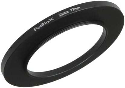 Fotodiox Metal Step Up Ring, Anodized Black Metal 55mm-77mm, 55-77 mm