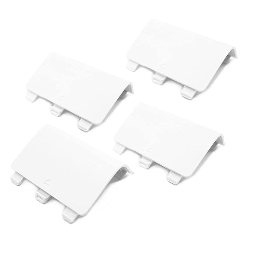 KELIFANG Replacement Battery Cover Door Compatible with Xbox One, One S, One X Controller, Battery Back Shell Repair Part Compatible with Xbox Wireless Controller (4 Pack, White)