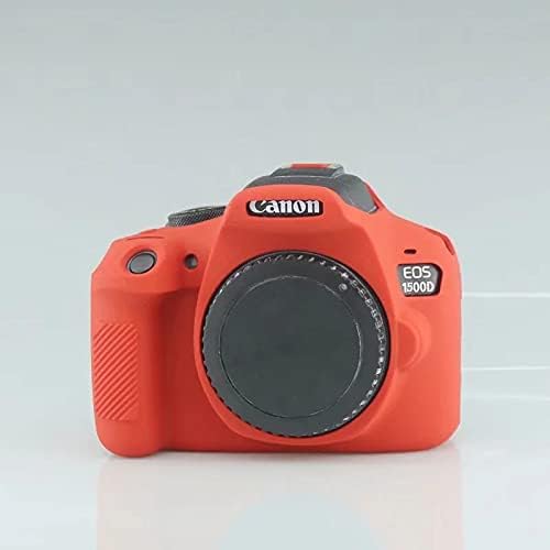 Professional Secure Silicone Camera Case Cover Housing Body Skin for Canon EOS 1500D Rebel T7 Digital SLR Camera (Red)