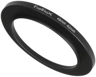 Fotodiox Metal Step Up Ring, Anodized Black Metal 49mm-62mm, 49-62 mm