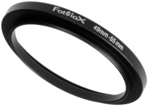 Fotodiox Metal Step Up Ring, Anodized Black Metal 49mm-55mm 49-55 mm