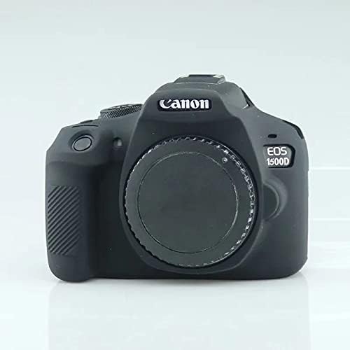 Professional Secure Silicone Camera Case Cover Housing Body Skin for Canon EOS 1500D Rebel T7 Digital SLR Camera (Black)