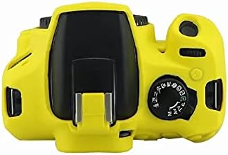 Professional Secure Silicone Camera Case Cover Housing Body Skin for Canon EOS 1500D Rebel T7 Digital SLR Camera (Yellow)