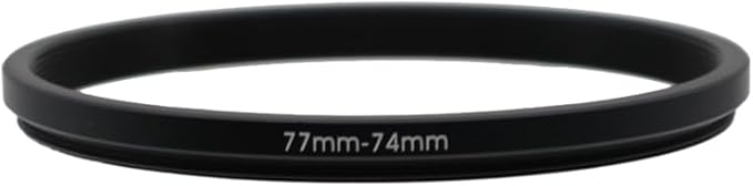 77-52/55/58/62/67/72/74/77/82/86/95/105mm Step Up & Step Down Rings Adapter for Camera Lens and Filters 77-74 Filter Adapter Ring 77mm Lens to 74mm Filters (77-74mm)