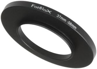 Fotodiox Metal Step Up Ring, Anodized Black Metal 37mm-58mm, 37-58 mm