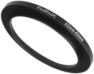 Fotodiox Metal Step Up Ring, Anodized Black Metal 52mm-62mm, 52-62 mm