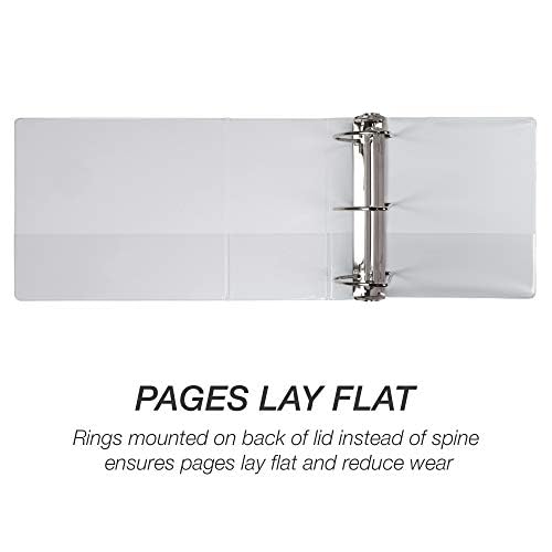 Samsill Durable 6 inch 3 Ring Binder, Made in USA, Locking D Ring FSC 100% Recycled Chipboard, White, 2 Pack
