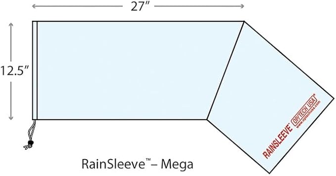 OP/TECH USA Rainsleeve Camera Cover - Clear Rain & Dust Sleeve for Shooting Photos & Video, with Viewfinder Access - Camera Rain Cover, Mega, 2 Pack