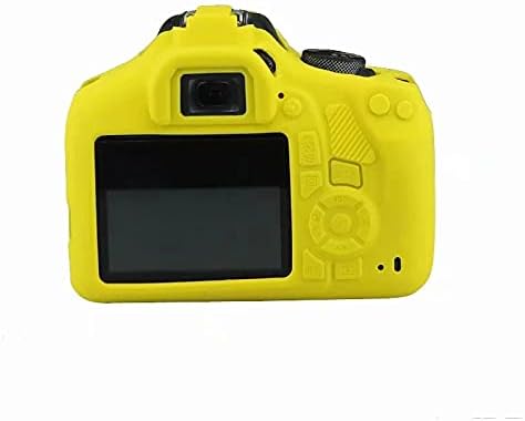 Professional Secure Silicone Camera Case Cover Housing Body Skin for Canon EOS 1500D Rebel T7 Digital SLR Camera (Yellow)