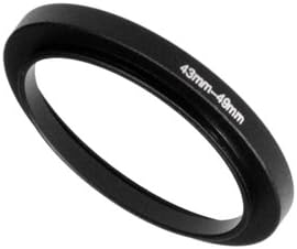 Fotodiox Metal Step Up Ring, Anodized Black Metal 43mm-49mm, 43-49 mm