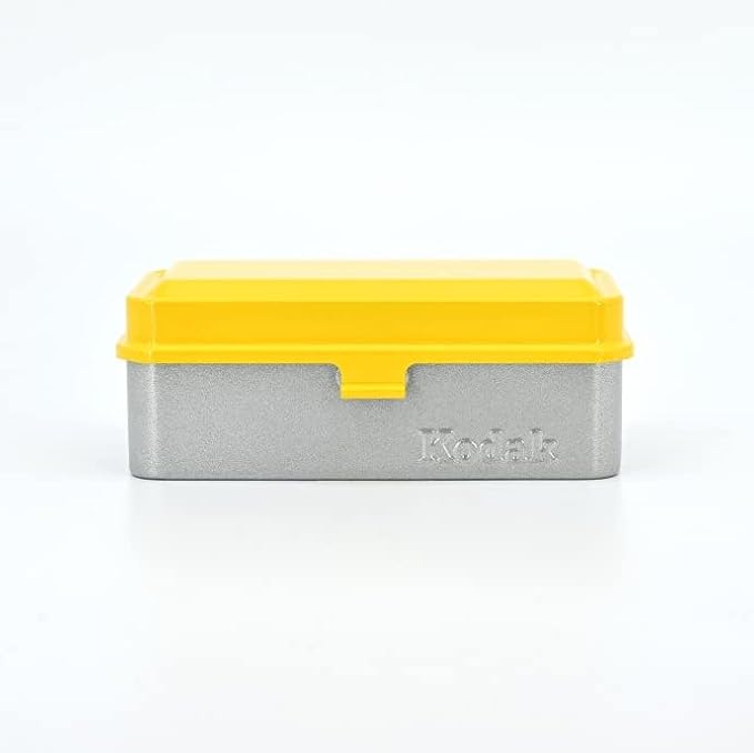 KODAK 120/135 Film Case - for 8 Rolls of 120 Films / 10 Rolls of 35mm Films - Retro Steel Case to Sort & Safeguard Film (Yellow) (Film is not Included)