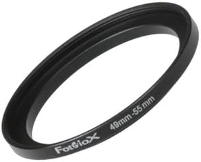 Fotodiox Metal Step Up Ring, Anodized Black Metal 49mm-55mm 49-55 mm