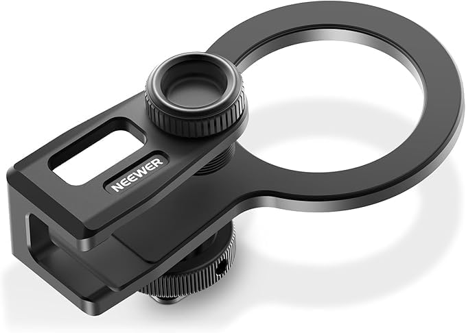 NEEWER SSD Holder with Detachable Cold Shoe for Portable SSD 0.3"-0.6"/8-16mm Thick, Compatible with MagSafe iPhone 16 15 Samsung T9 T7 T5 for SanDisk for Lexar Compatible with SmallRig Cage, PA085