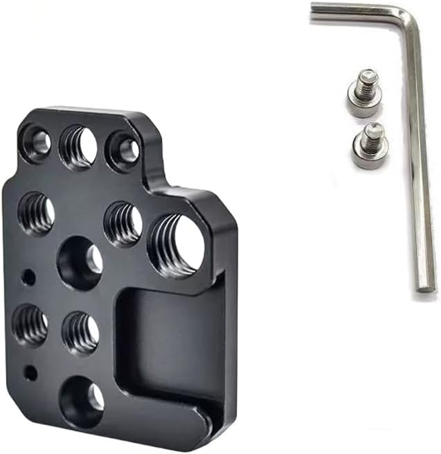 Gimbal Stabilizer Side Extension Plate with Cold Shoe 3/8'' 1/4'' Thread Screw Mount Plate Adapter for DJI Ronin RS 3 Mini RS 4 Pro RSC2 DSLR Cinema Camera Stabilizer Native Vertical Shooting