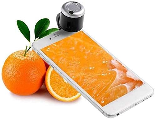 Jiusion 30X Zoom Bright LED Stereo Microscope Magnifier Clip-On Cell Phone Mobile Phone Camera Lens Compatible with Apple iPhone Samsung iPad