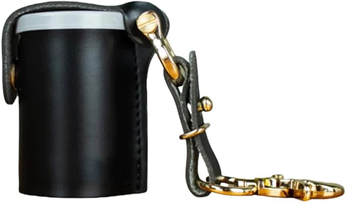 ZVZKC Leather 35mm Film Case Keychain, 35mm Film Holder Film Canisters with Caps for Film Photography & Gifts,H1.96in (Black)