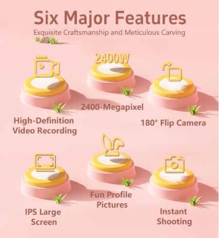 Children's Instant Printing Camera, 1080p Video Recording Children's Instant Cameras, 180 ° Rotating Selfie Lens, 1 Roll of Printing Paper, Toy Gifts for Boys and Girls Aged 3-12