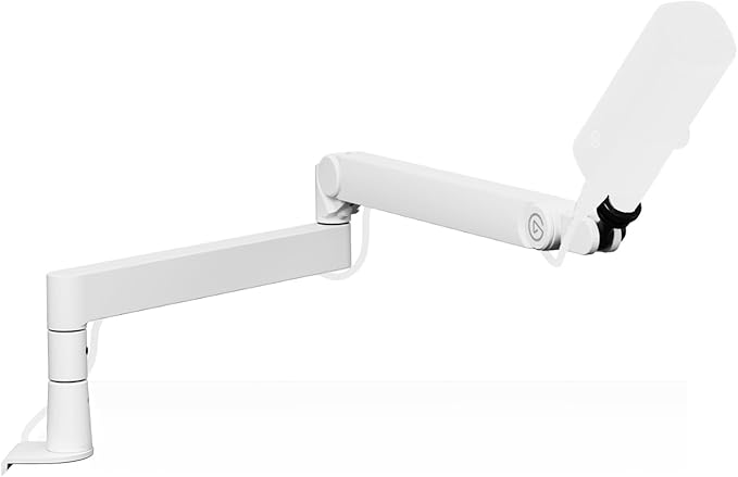 Elgato Wave Mic Arm Pro White - 360° Rotatable Low Profile Gas Spring Microphone Arm, Works Mics/Shure SM7B/HyperX QuadCast/Rode/Blue Yeti & More – for Broadcasting/Podcasting/Streaming