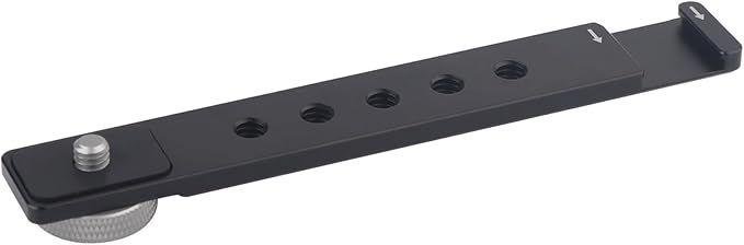 Rigdance 1/4 Cold Shoe Camera Extension Bracket for DJI Pocket 3, Hot Shoe Extension Camera Flash Bracket for Light, Mic, Compatible with Sony A6500 A6400 6300 6000, Aluminum-5.5" Long
