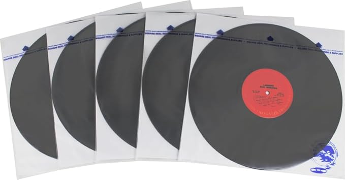 12 Inch Record Inner Sleeves - 3-Layers of Archival Quality, Anti-Static HDPE with Rice Paper Enclosed Insert for Extra Rigidity #12IM (300)