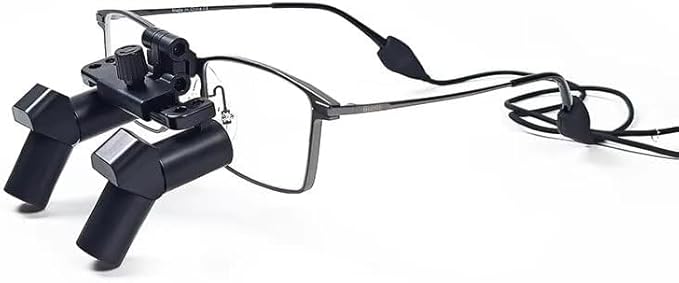REEHUT 4.5X Prism Flip-up Ergonomic Dental Ergo Loupe Ultra-Light Binocular Magnifier Magnifying Glasses Titanium Frame Aluminum Box (280-380mm)