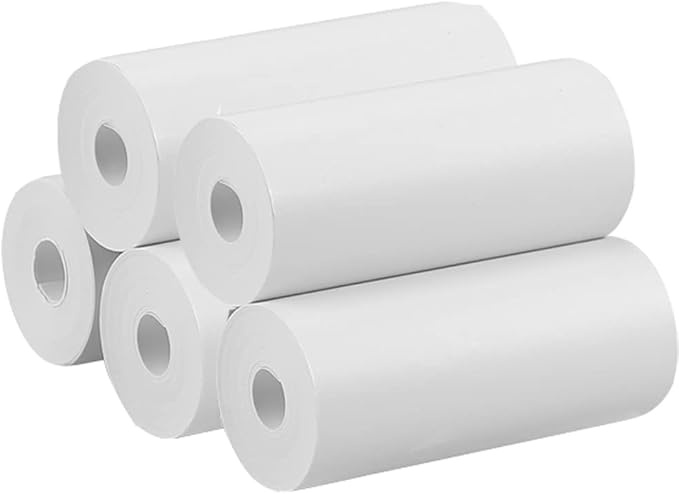 5 Rolls Kids Camera Paper Roll, Mijaowatch Kids Instant Camera Print Paper Non-Adhesive Camera Printer Paper Mini Camera Refill Photo Print Thermal Paper Rolls for Kids Print Cameras 2.24×1.18 Inches