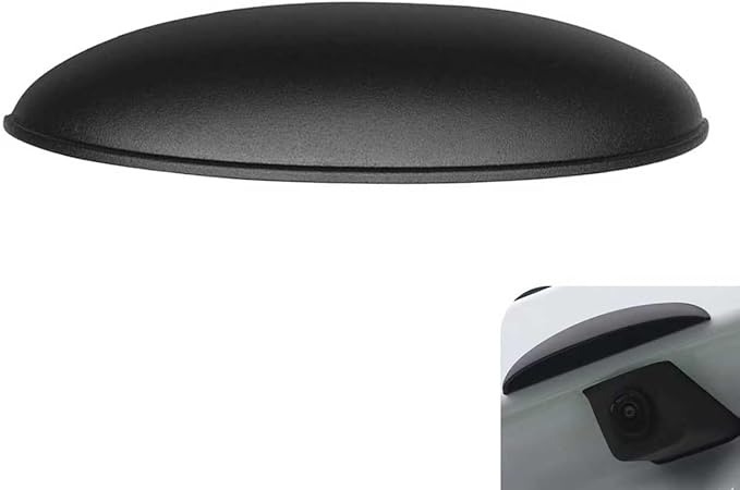 Car Rear View Camera Cover, Wider Longer Waterproof Protective Shield for Clear Imaging, ABS Anti-rain Reversing Cam Guard with Self-adhesive, Universal Exterior Modification for Cars (Black)