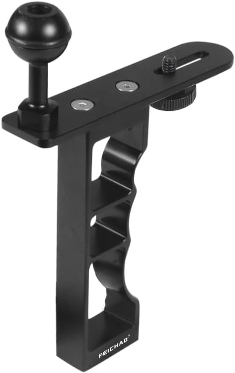 FEICHAO Diving Tray Bracket Handle Grip Ball Head Stand Stabilizer Extension Rig Compatible with Hero 13, Osmo Action Sports Camera (Single Handle)