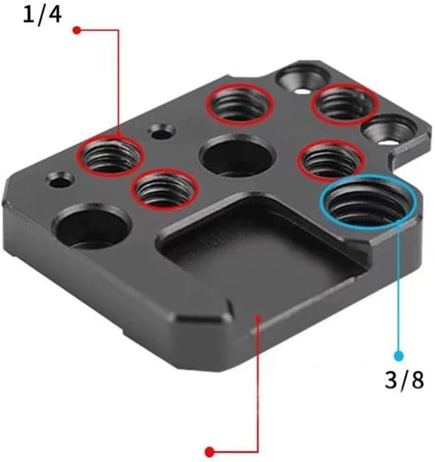 Gimbal Stabilizer Side Extension Plate with Cold Shoe 3/8'' 1/4'' Thread Screw Mount Plate Adapter for DJI Ronin RS 3 Mini RS 4 Pro RSC2 DSLR Cinema Camera Stabilizer Native Vertical Shooting