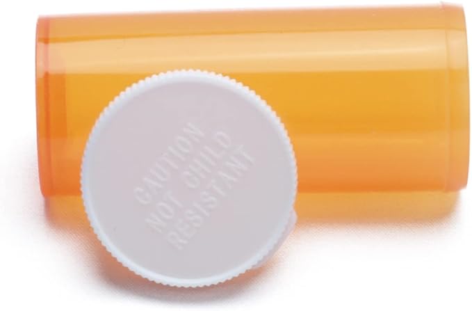 Empty Plastic Pill Bottles with Easy Open Snap Caps (Not Child Resistant), Prescription Medication Vials, Clear Containers Pill Cases Organizers (8 Dram, 12pcs)