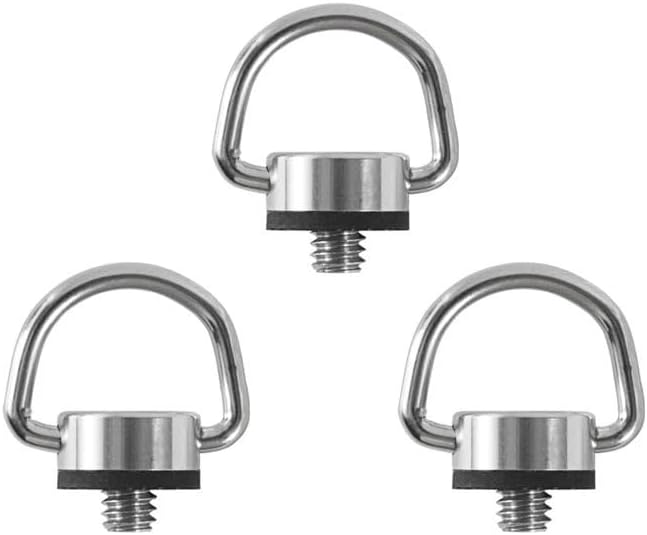 Stainless Steel D Ring Screw 20 PCS 1/4 Strap Screw D Ring Camera Mount Inch Quick Release Plate Adapter for Tripod DSLR Cameras