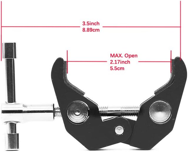 Camera Super Clamp Mount (w/ 1/4 and 3/8 Thread) and Double Ball Head Hot Shoe Mount Magic Arm Adapter for DSLR Camera/Camera Cage/LED Light/Flash Light/Action Camera