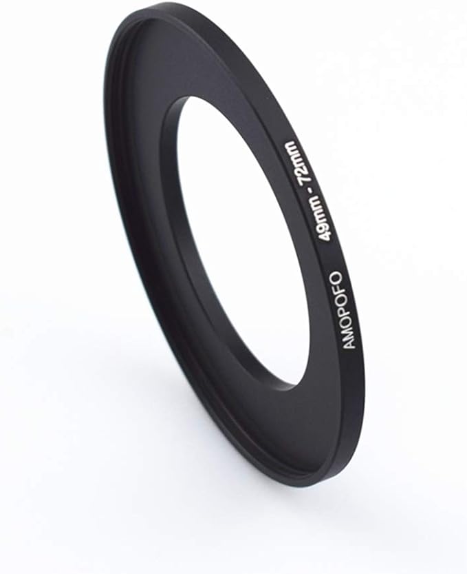49mm to 72mm Metal Step Up Ring Adapter for Canon,for Nikon,for Sony,for Fuji,M4/3 Camera Lenses to UV,ND,CPL Camera Filters, Made from CNC Machined with Matte Black Electroplated Finish