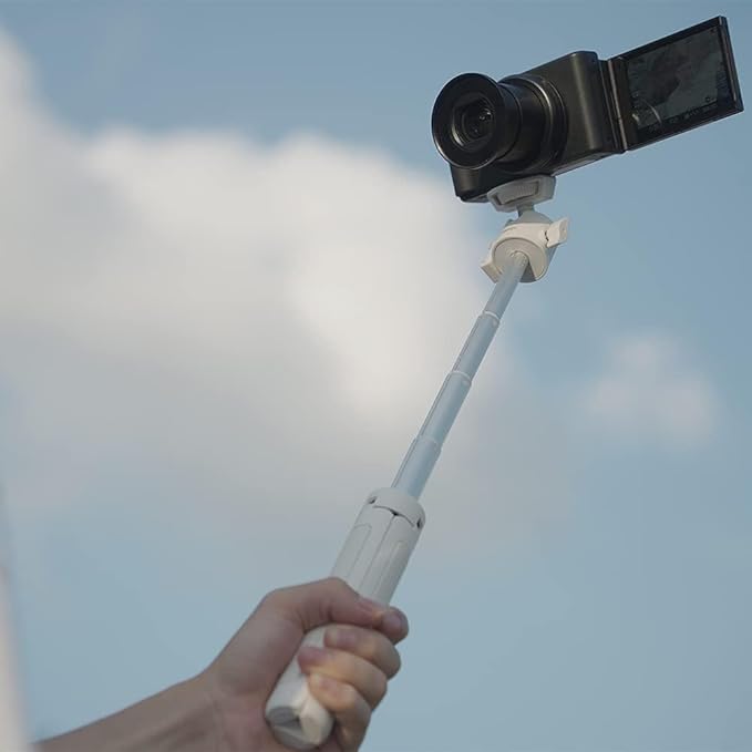 Ulanzi MT-42 Camera Tripod Mini Tabletop Tripod Selfie Stick with Cold Shoe,Travel Tripod for Phone 17 Canon G7X Mark III Sony ZV-1 RX100 VII A6600 Vlogging Filmmaking Live Streaming White