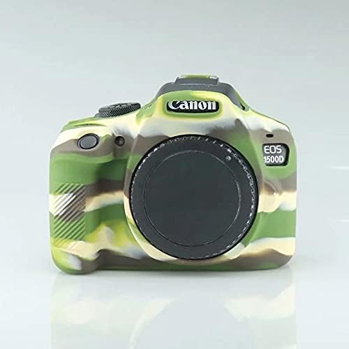 Professional Secure Silicone Camera Case Cover Housing Body Skin for Canon EOS 1500D Rebel T7 Digital SLR Camera (Camouflage)