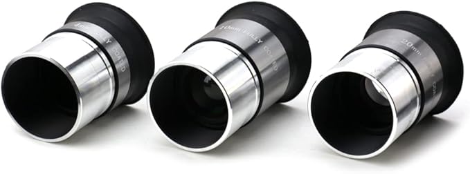 Starboosa Multi-Coated Telescope Eyepiece Set - 1.25 inch - Upgraded with Soft Eyecup [4mm, 10mm, 20mm]