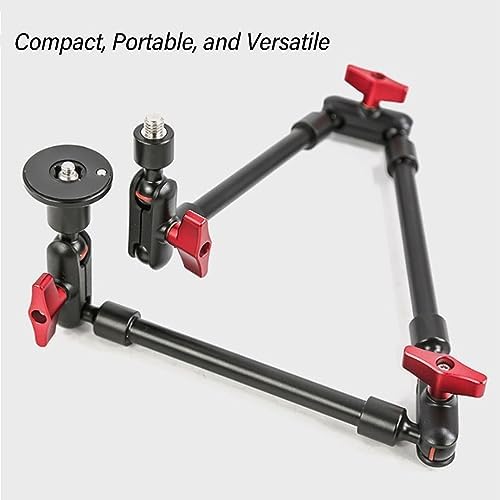 31 Adjustable Magic Arm with Clamp Camera Mount, Articulating Arm Friction Magic Arm Camera Mount Clamp with 1/4in and 3/8in Thread for LED Light Video Rig Tripod