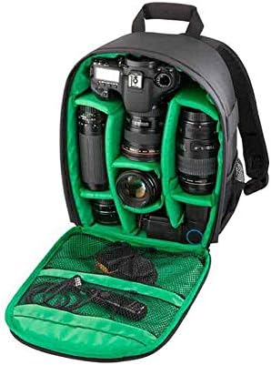 Waterproof SLR/DSLR Camera Backpack Shoulder Bag Travel Case For Canon Nikon Sony Digital Lens (Medium, Green)