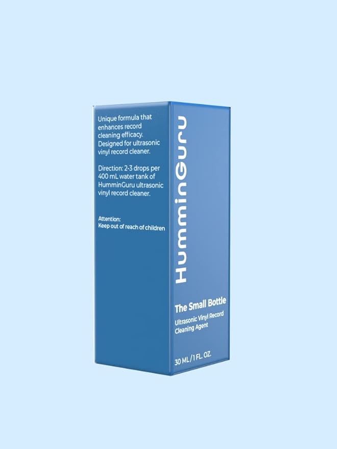 HumminGuru The Small Bottle Ultrasonic Vinyl Record Cleaning Agent, Highly Improves Ultrasonic Record Cleaning Machine Effectiveness and Drying Time, Anti-Static LP Cleaning Solution Without Alcohol