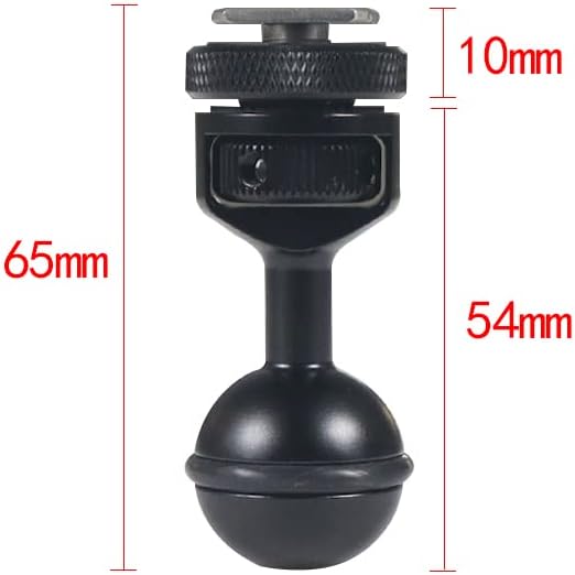FEICHAO 1 Inch Ball Mount Head Adjustable Adapter with Cold Shoe Base for Underwater Camera Case Video Flash (Kit A)