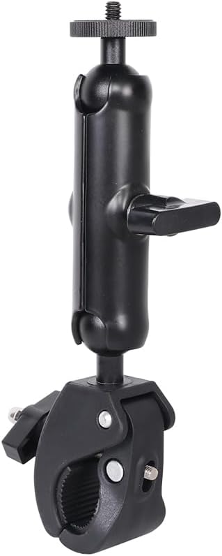 Super Camera Clamp Mount Double Socket Arm 1/4"-20 Ball Head Adapter Accessories Suitable for AKASO DJI Action Insta360 or DSLR Digital Camera Monitor/LED Lights/