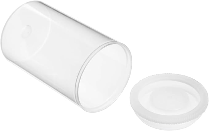 Juvale Film Canisters with Caps - 30-Count, 35mm, Clear - Plastic Cylinders with Lids - Clear Film Containers for Small Accessories