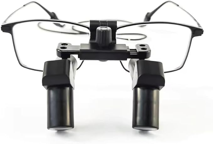 REEHUT 4.5X Prism Flip-up Ergonomic Dental Ergo Loupe Ultra-Light Binocular Magnifier Magnifying Glasses Titanium Frame Aluminum Box (500-600mm)