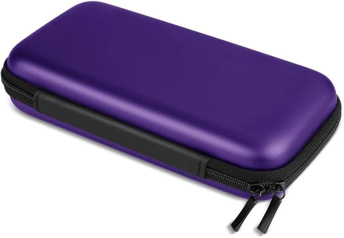 iMangoo Travel Essentials Electronics Organizer Charger Case Portable Dual Zipper Shockproof Pouch Tech Purse Cord Cable Pouches Power Bank Storage Accessories Bag for Women Men,6.5x3.2x1 Purple