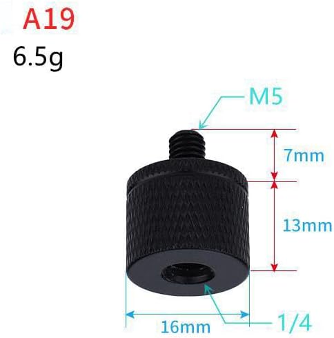 Camera Microphone Quick Release Flash Tripod Adapter Mount Kit Hot Shoe 1/4 to 3/8 M5 M6 M8 Male Female Convertion Thread Screws Series Set for Go pro Insta360 (15 Pcs MS)